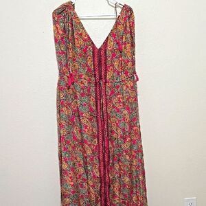 Anthropologie Paisley Print Maxi Dress - Multicolor Gypsy Bohemian Maxi Dress S